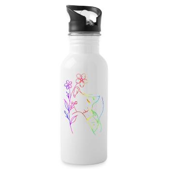 maman t’aime maman Fleurs Femmes Saint Valentin - Gourde avec paille intégrée - blanc - Droite