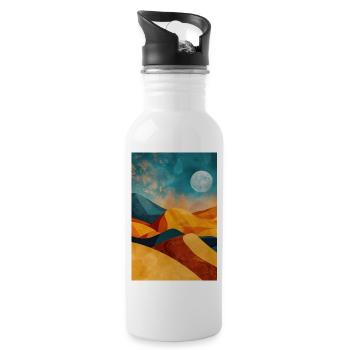 Poster Illustration Paysage de Désert - Gourde avec paille intégrée - blanc - Droite
