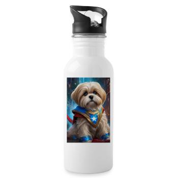 Hero Pup Starcrest Umhang - Trinkflasche mit integriertem Trinkhalm - Weiß - Rechts