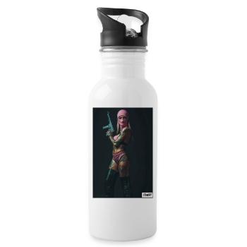 Lonely Bonnie - Trinkflasche mit integriertem Trinkhalm - Weiß - Rechts