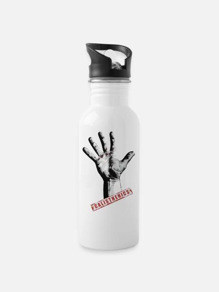 Calisthenics ist Kraft - Trinkflasche mit integriertem Trinkhalm - Weiß