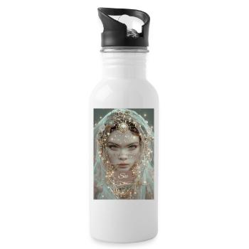 See beyond Illusions - Trinkflasche mit integriertem Trinkhalm - Weiß - Rechts