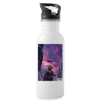 Knight Dachshund - Water bottle with straw - white - Right