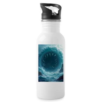 Charybdis, gigantic whirlpool with jagged fangs - Water bottle with straw - white - Right