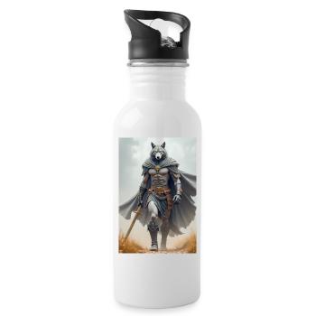 Wepwawet, wolf-headed god, guarding a tomb entranc - Water bottle with straw - white - Right