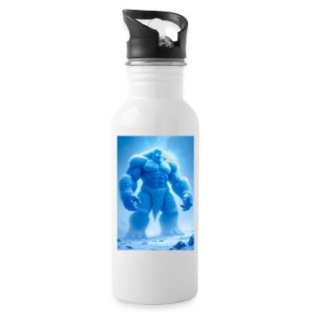 Jötunn Ancient giants opposing gods in Norse mytho - Water bottle with straw - white - Right