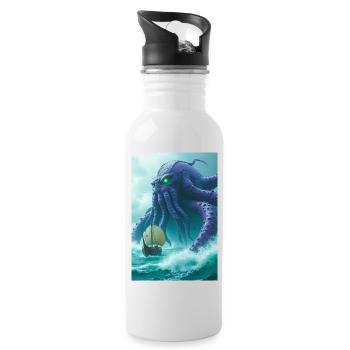 Kraken Giant sea monster from Norse mythology - Water bottle with straw - white - Right
