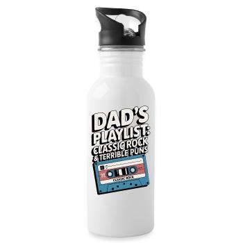 Dad's Playlist - Water bottle with straw - white - Right