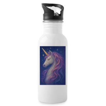 Magic Unicorn Purple - Water bottle with straw - white - Right
