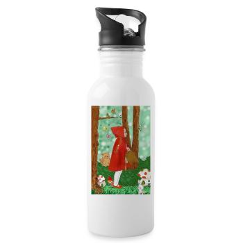 Zauberwald - Trinkflasche mit integriertem Trinkhalm - Weiß - Rechts