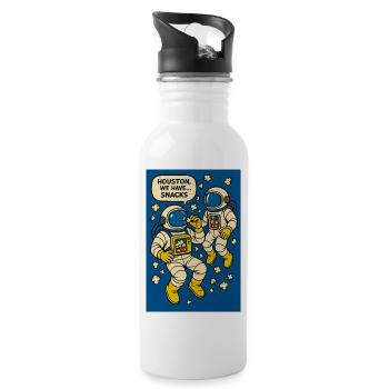 Astronaute popcorn - Gourde avec paille intégrée - blanc - Droite
