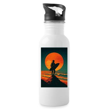 Sunset Seeker – Surfez sur les étoiles - Gourde avec paille intégrée - blanc - Droite