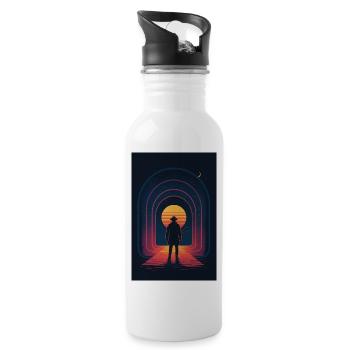 Cosmic Outlaw – Play the Universe - Trinkflasche mit integriertem Trinkhalm - Weiß - Rechts