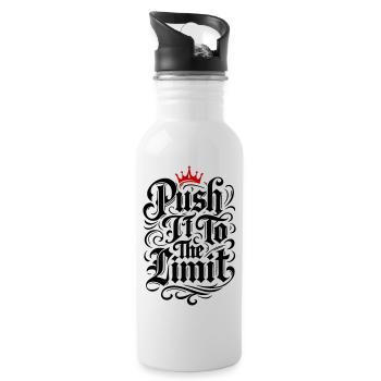 Push it to the limit Motivation Spruch - Water bottle with straw - white - Right