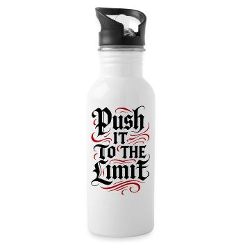 Push It To The Limit Tattoo - Water bottle with straw - white - Right