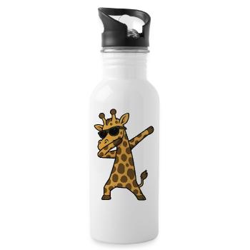 Dabbing de girafe - Gourde avec paille intégrée - blanc - Droite