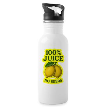 100% Juice no SEEDS - Water bottle with straw - white - Right
