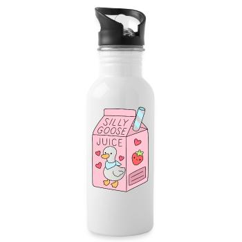 dumme gänse saft süße gans getränk - Trinkflasche mit integriertem Trinkhalm - Weiß - Rechts