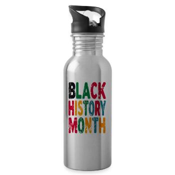 Black history - Water bottle with straw - silver - Right