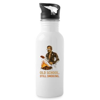 Vieille école. Toujours en smoking - Gourde avec paille intégrée - blanc - Droite