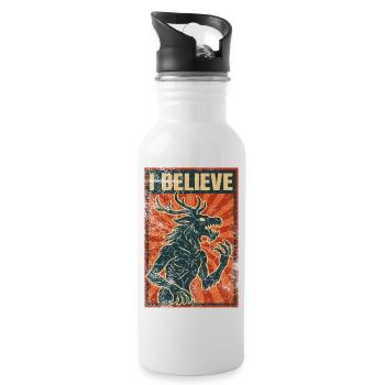 I Believe – Fear the Wendigo - Trinkflasche mit integriertem Trinkhalm - Weiß - Rechts