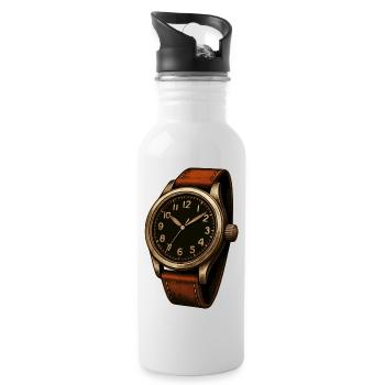 Pilot's watch for watch collectors of vintage watches - Water bottle with straw - white - Right