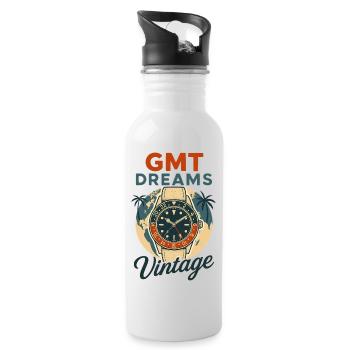 GMT Dreams for fans of watches with GMT function - Water bottle with straw - white - Right