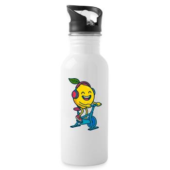 Citron heureux - Gourde avec paille intégrée - blanc - Droite
