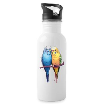 BudgiePair of budgies - Water bottle with straw - white - Right
