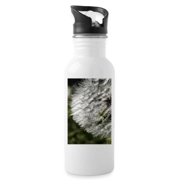 Dandelion Dandelion Closeup Nature Photography - Water bottle with straw - white - Right