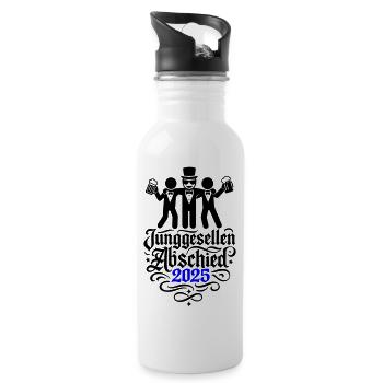 Junggesellen Abschied 2025 Jga Party - Trinkflasche mit integriertem Trinkhalm - Weiß - Rechts