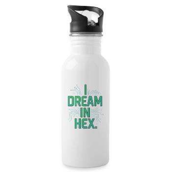 I Dream in Hex – Nerdy Coder T-Shirt für Entwickler - Trinkflasche mit integriertem Trinkhalm - Weiß - Rechts