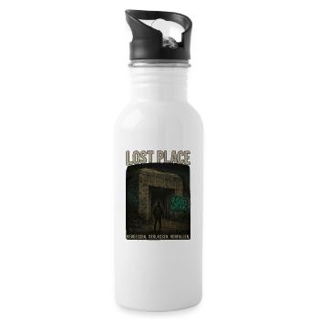 Lost Place Bunker - Trinkflasche mit integriertem Trinkhalm - Weiß - Rechts