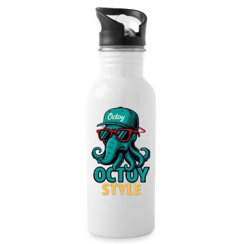Octoy Style Oktopus Retro Cap - Trinkflasche mit integriertem Trinkhalm - Weiß - Rechts