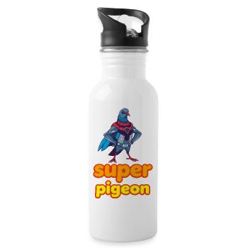 Super Pigeon - Water bottle with straw - white - Right