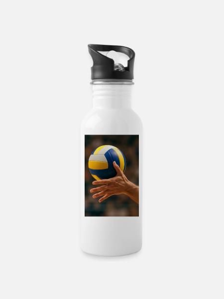 Volleyball - In the middle of the crackdown - Water bottle with straw - white