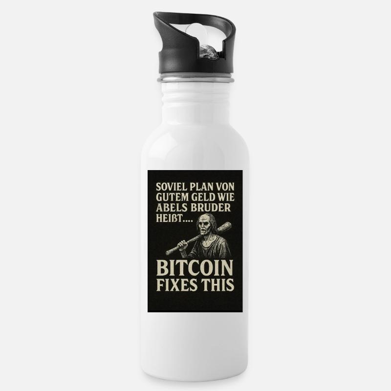 Bitcoin fixes this - Trinkflasche mit integriertem Trinkhalm - Weiß