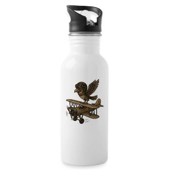 Airplane pilot - Water bottle with straw - white - Right