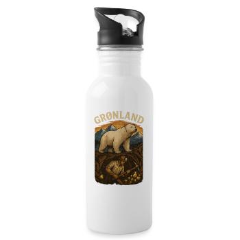 Grönland - Trinkflasche mit integriertem Trinkhalm - Weiß - Rechts