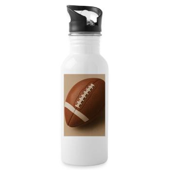 Sports - Rugby, ball - Water bottle with straw - white - Right