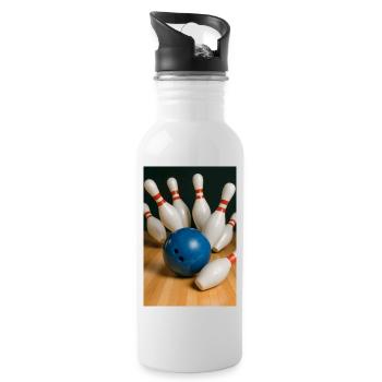 Sport - Bowling - Trinkflasche mit integriertem Trinkhalm - Weiß - Rechts