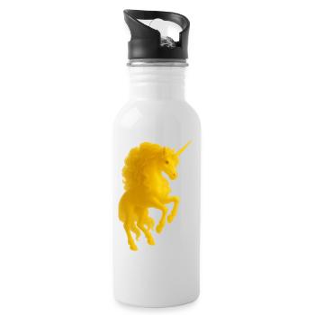 Licorne dorée - Gourde avec paille intégrée - blanc - Droite