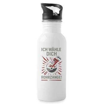 Ich wähle dich, Rohrzange! 02 - Trinkflasche mit integriertem Trinkhalm - Weiß - Rechts