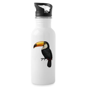 Toucan – Colors of the Tropics - Water bottle with straw - white - Right