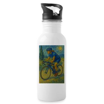 Sunset-Ride - Trinkflasche mit integriertem Trinkhalm - Weiß - Rechts