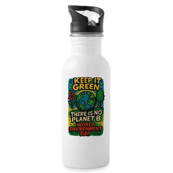 Erdbewusstsein Earth Day Design - Trinkflasche mit integriertem Trinkhalm - Weiß - Rechts