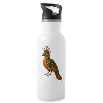 Tropenzauber – außergewöhnlich & edel - Trinkflasche mit integriertem Trinkhalm - Weiß - Rechts