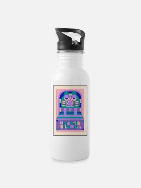 Vampir - Trinkflasche mit integriertem Trinkhalm - Weiß