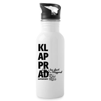 Klapprad Faltrad Geschenk Spruch Life´s too short - Trinkflasche mit integriertem Trinkhalm - Weiß - Rechts