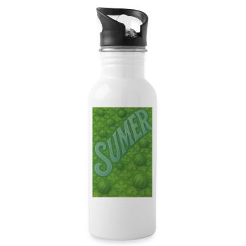 Sommer - Trinkflasche mit integriertem Trinkhalm - Weiß - Rechts